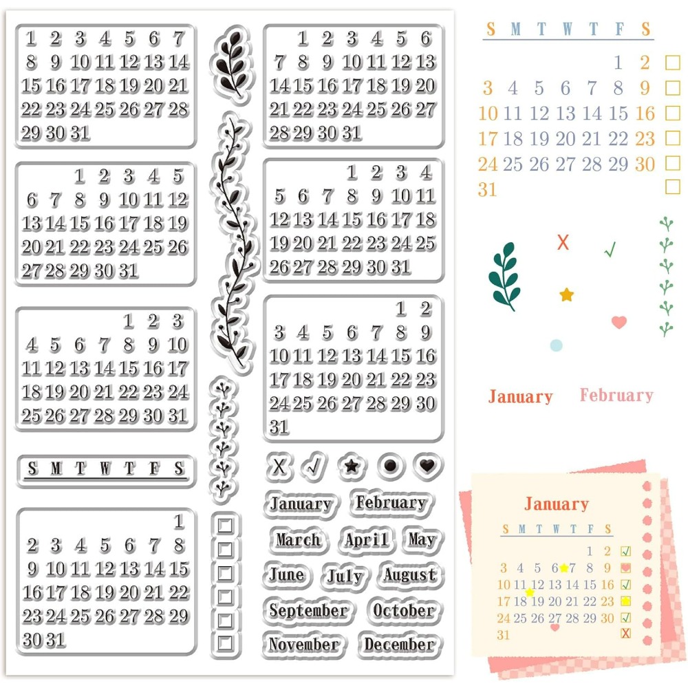 Planned Parenthood - Calendar Clear Stamps Sheets Reusable Transparent