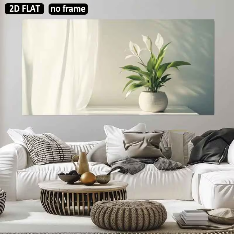 (1PC Unframe)2D Flat, 2D Flat  - огляд і ціна Peace Lily White