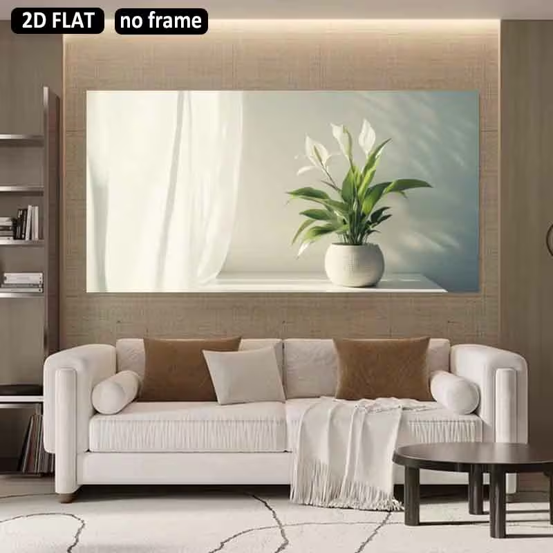 1pc (No frame),2D Flat, 2D Fla - огляд і ціна Peace Lily White